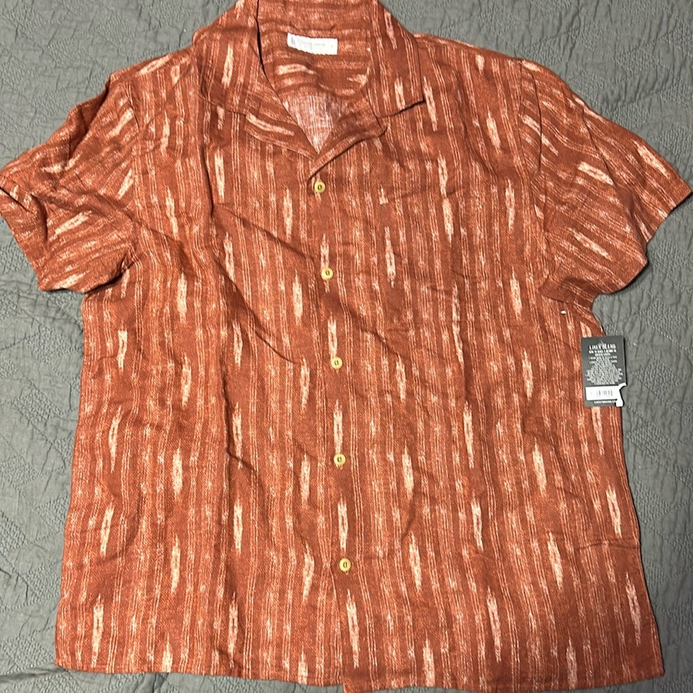 Mens Lucky Brand Short Sleeve Linen Shirt